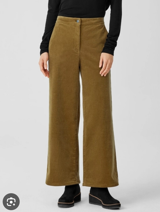 Eileen Fisher Pants - Eileen Fisher Organic Cotton Stretch Corduroy Wide Leg Pants Women's Small